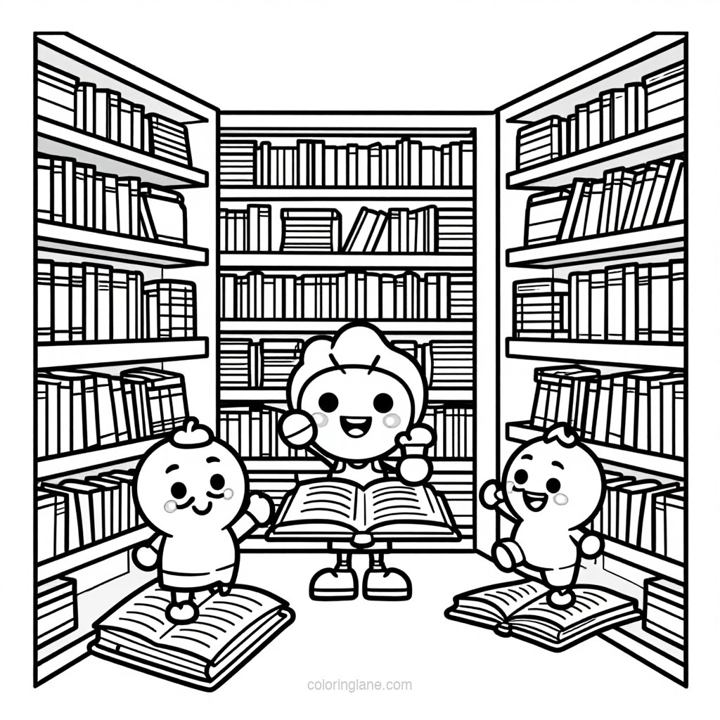 Books Come Alive - free printable coloring page