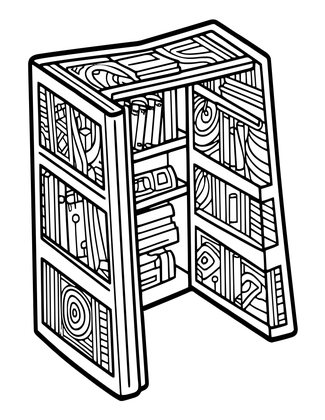 Secret Door Shelf - Free printable coloring page