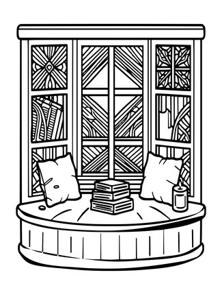 Reading Nook - Free printable coloring page