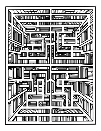 Library Labyrinth - Free printable coloring page