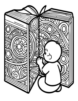 Whispering Books - Free printable coloring page