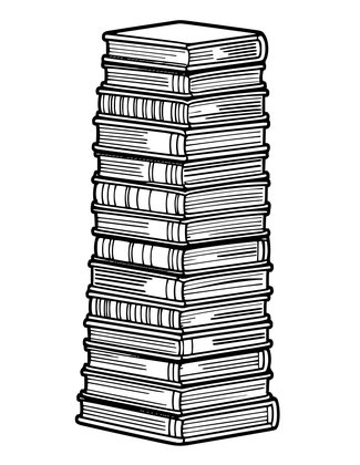 Book Tower - Free printable coloring page