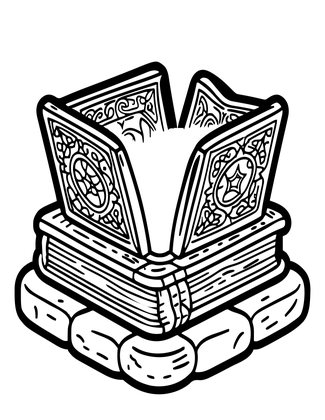 Glowing Tomes - Free printable coloring page