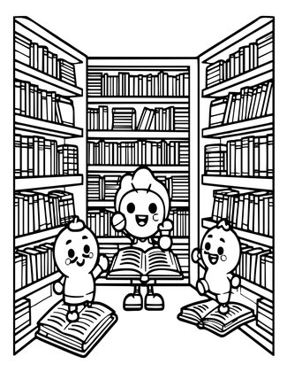 Books Come Alive - Free printable coloring page