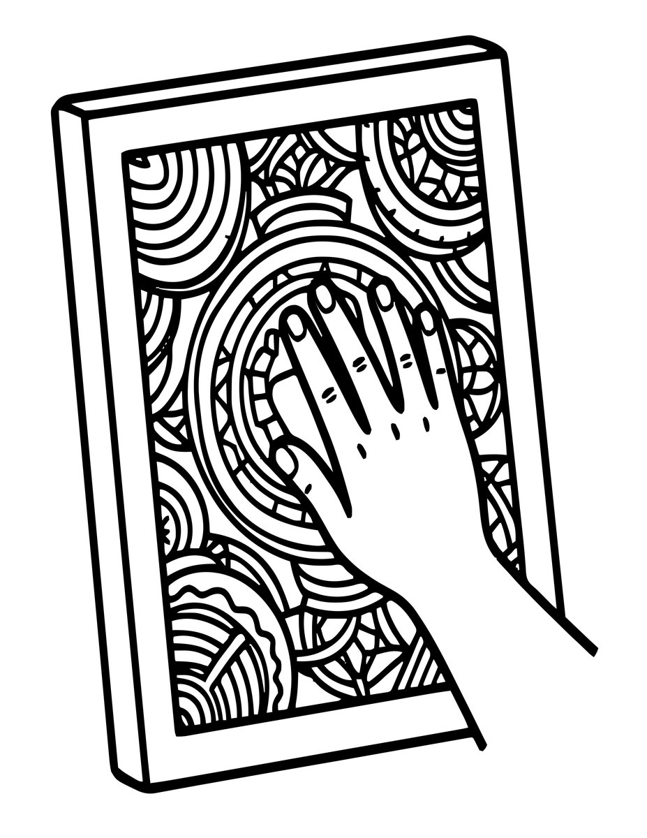 Mirror of Desire - free printable coloring page