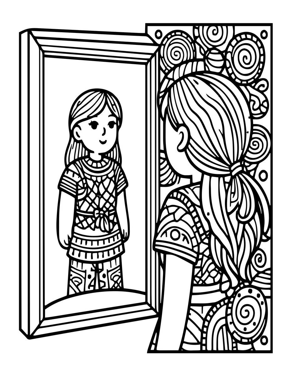 Mirror of Truth - free printable coloring page