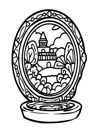 Compact Mirror - Free printable coloring page