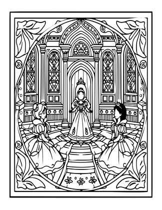 Mirror and Snow Queen - Free printable coloring page