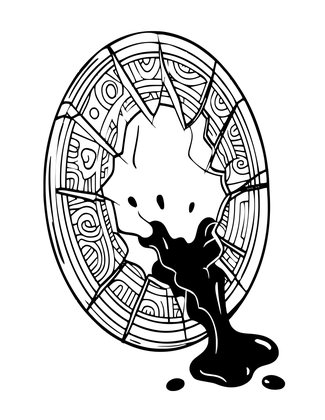 Cursed Mirror - Free printable coloring page