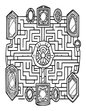 Mirror Maze - Free printable coloring page