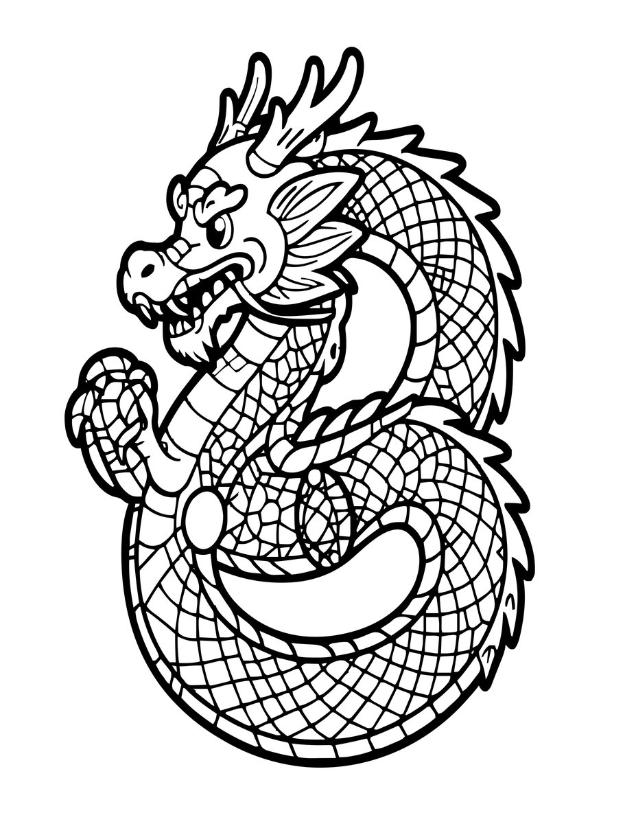 Dragon Ring - free printable coloring page