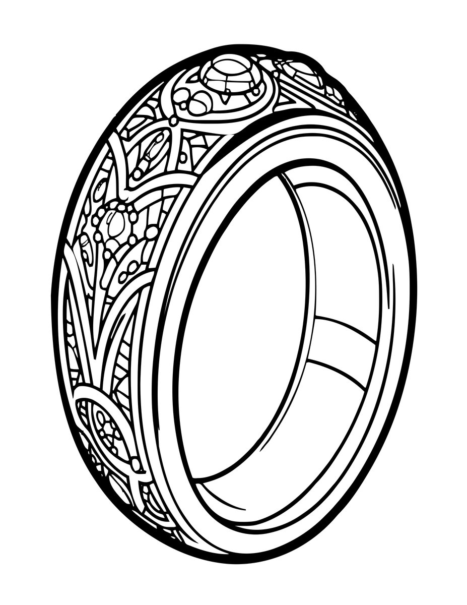 Elven Ring - free printable coloring page