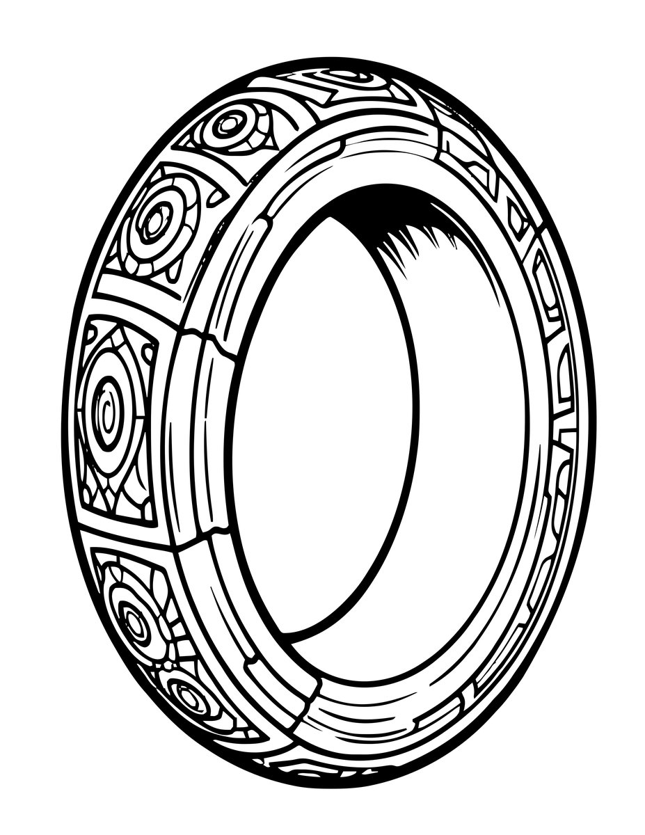 Ancient Ring - free printable coloring page