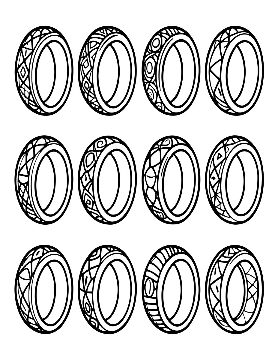 Ring Collection - free printable coloring page