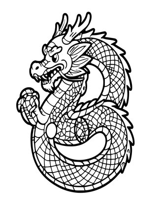 Dragon Ring - Free printable coloring page
