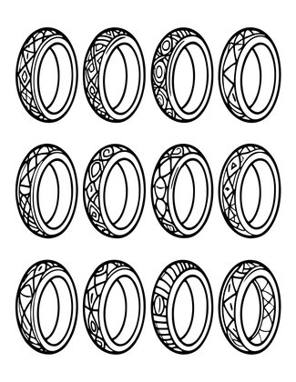 Ring Collection - Free printable coloring page