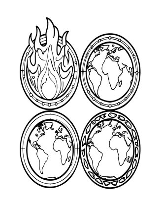 Elemental Rings - Free printable coloring page