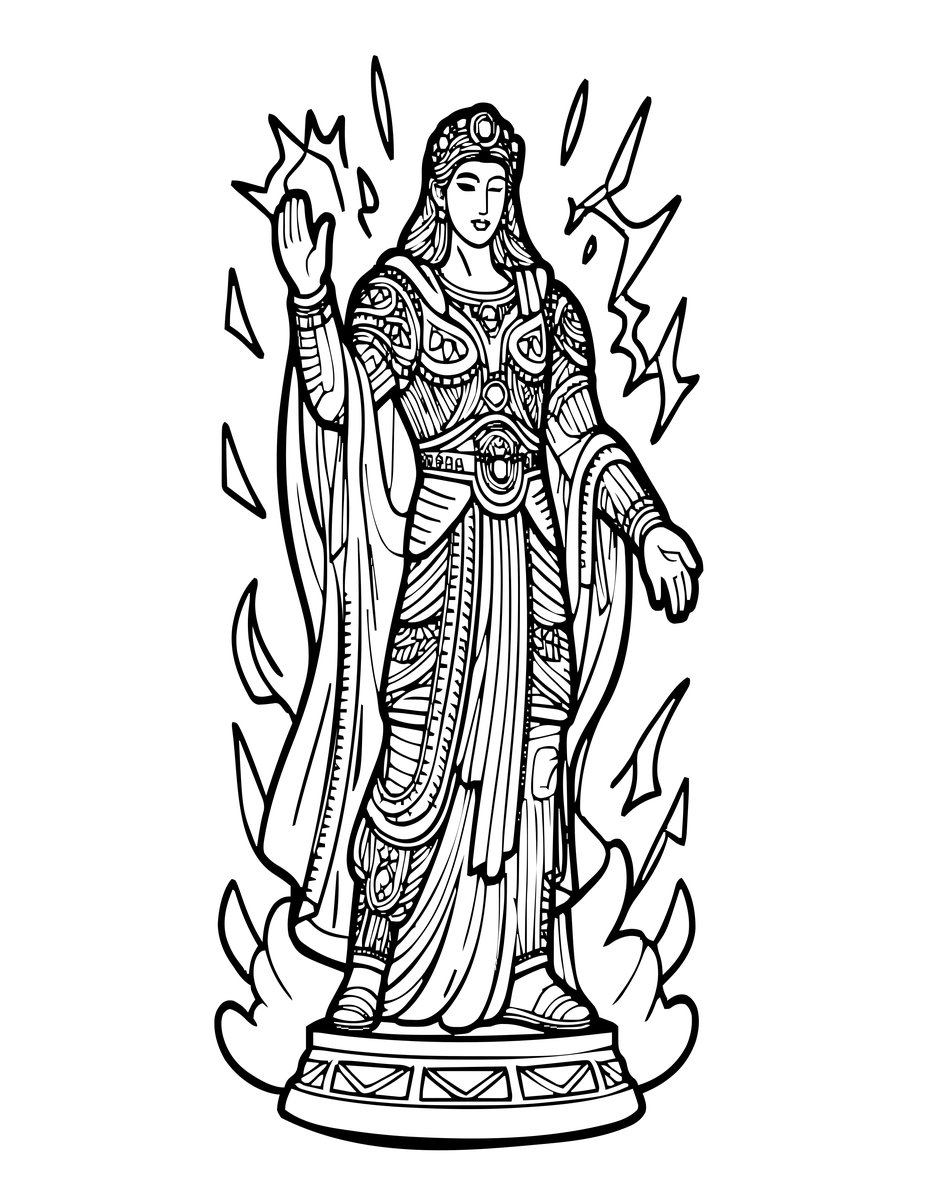 Statue to Human - free printable coloring page
