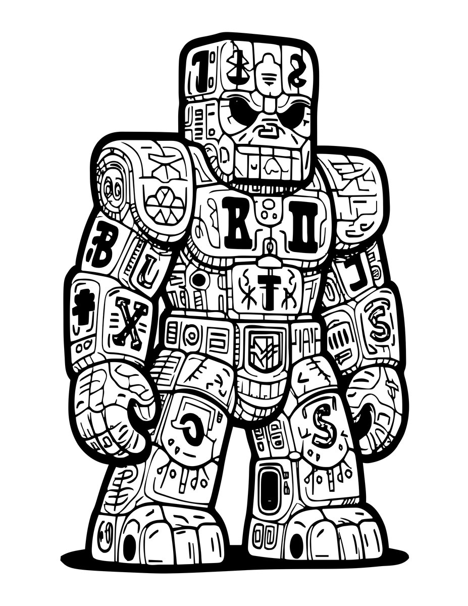 Rune Golem - free printable coloring page