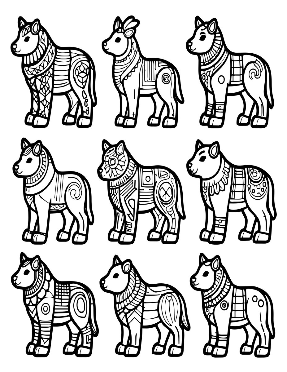 Marble Menagerie - free printable coloring page