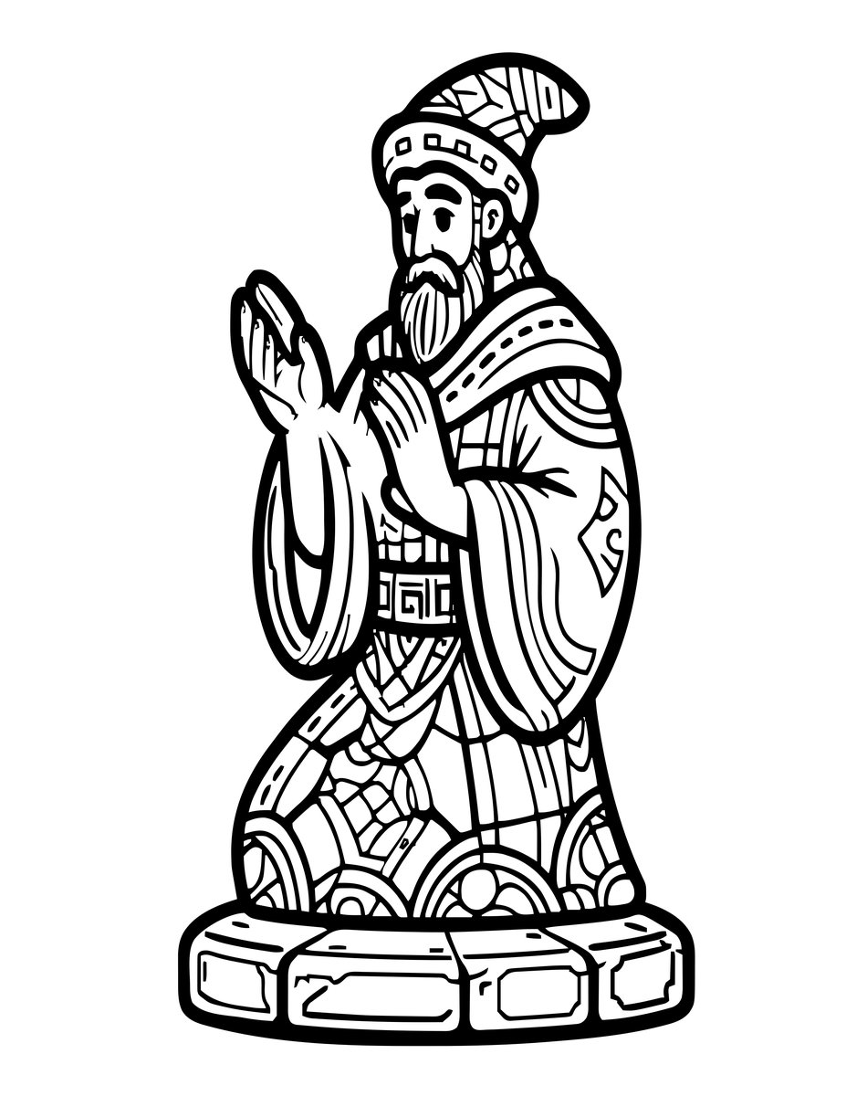 Restored Statue - free printable coloring page
