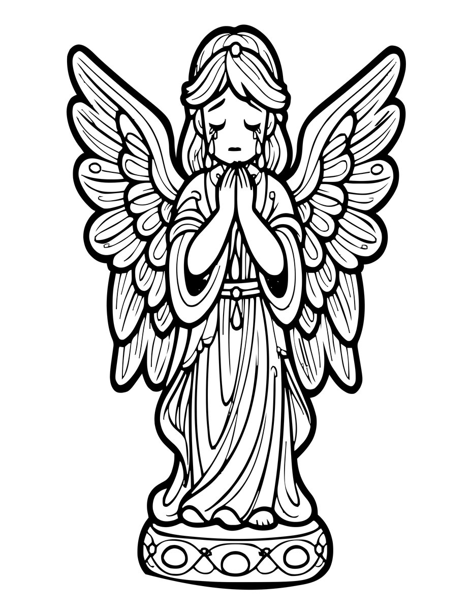 Weeping Angel - free printable coloring page