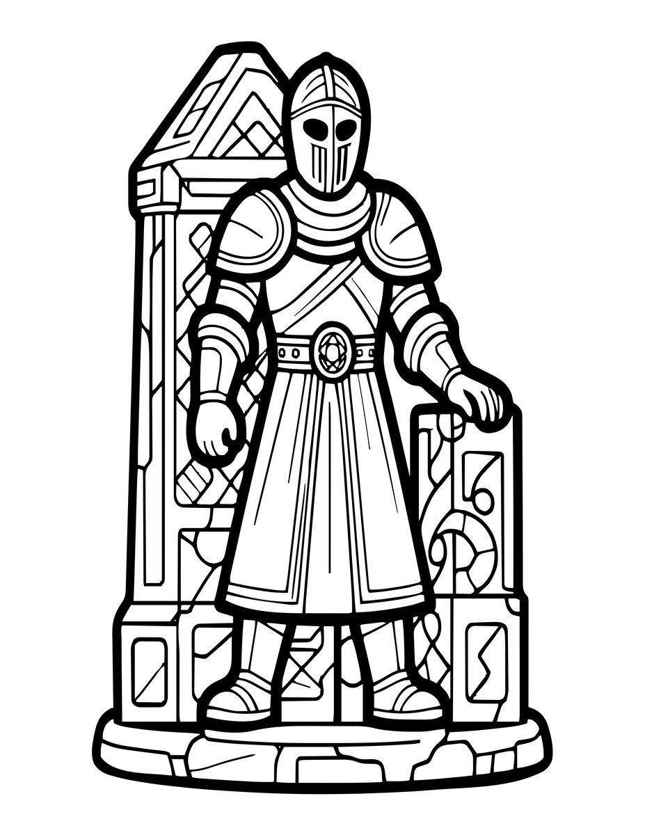 Frozen Knight - free printable coloring page