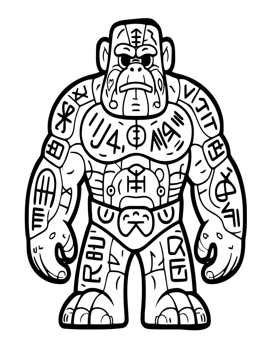 Living Golem - free printable coloring page