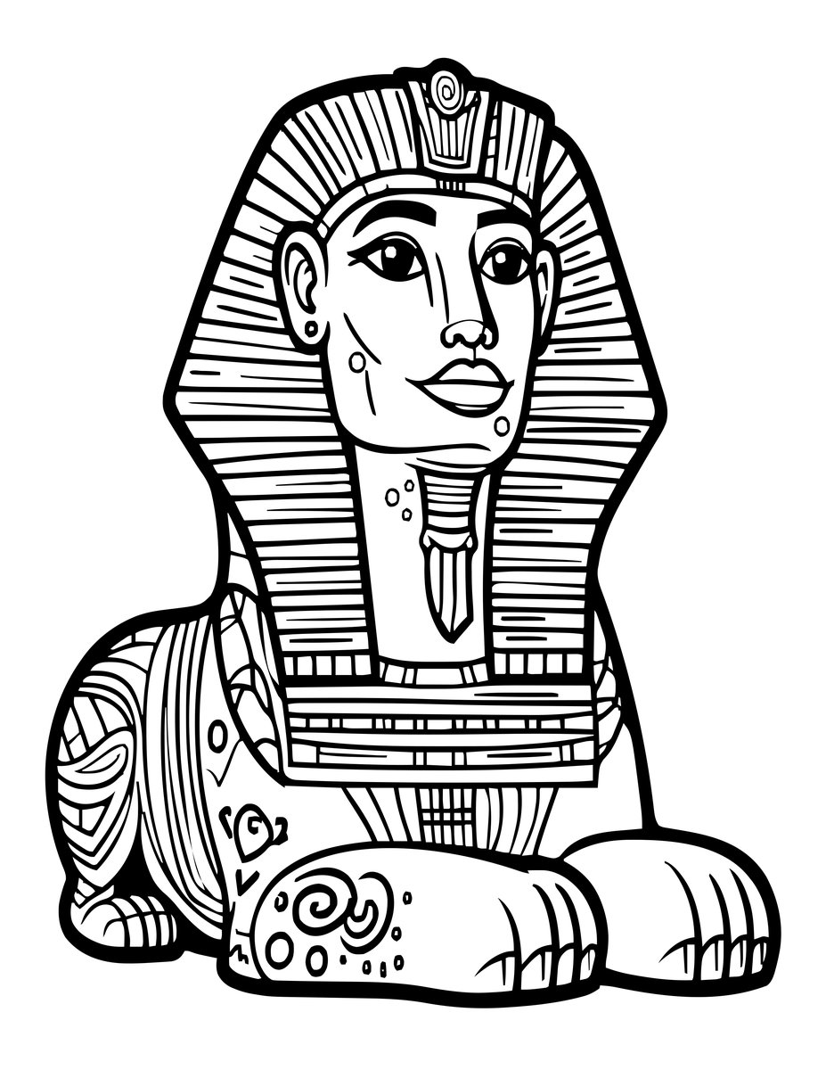 Sphinx Awakening - free printable coloring page