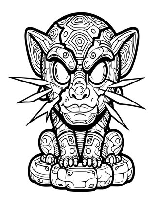 Awakening Gargoyle - Free printable coloring page