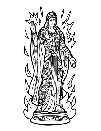 Statue to Human - Free printable coloring page