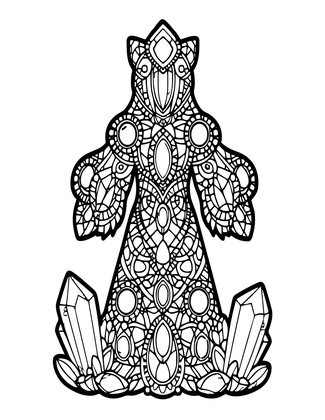 Crystal Statue - Free printable coloring page