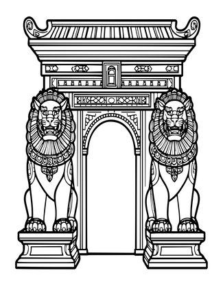 Guardian Lions - Free printable coloring page