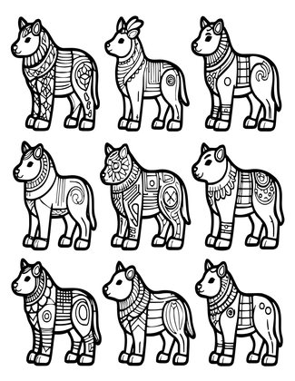 Marble Menagerie - Free printable coloring page