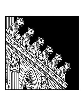 Gargoyle Rooftop - Free printable coloring page