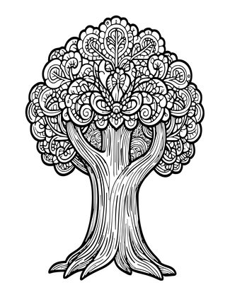 Statue Forest - Free printable coloring page