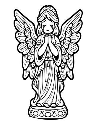 Weeping Angel - Free printable coloring page