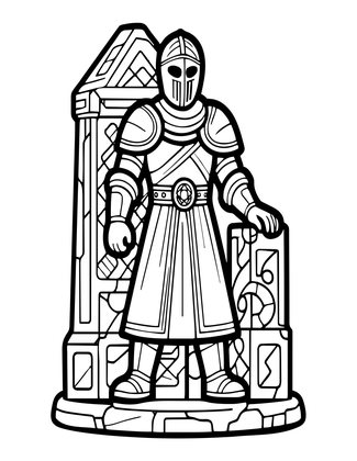 Frozen Knight - Free printable coloring page