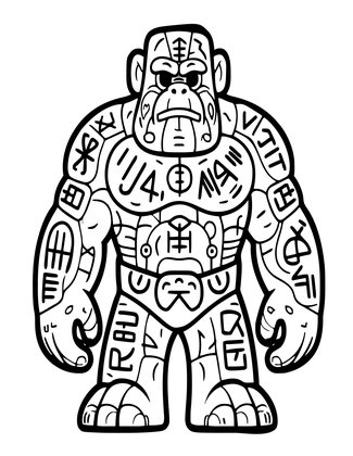 Living Golem - Free printable coloring page