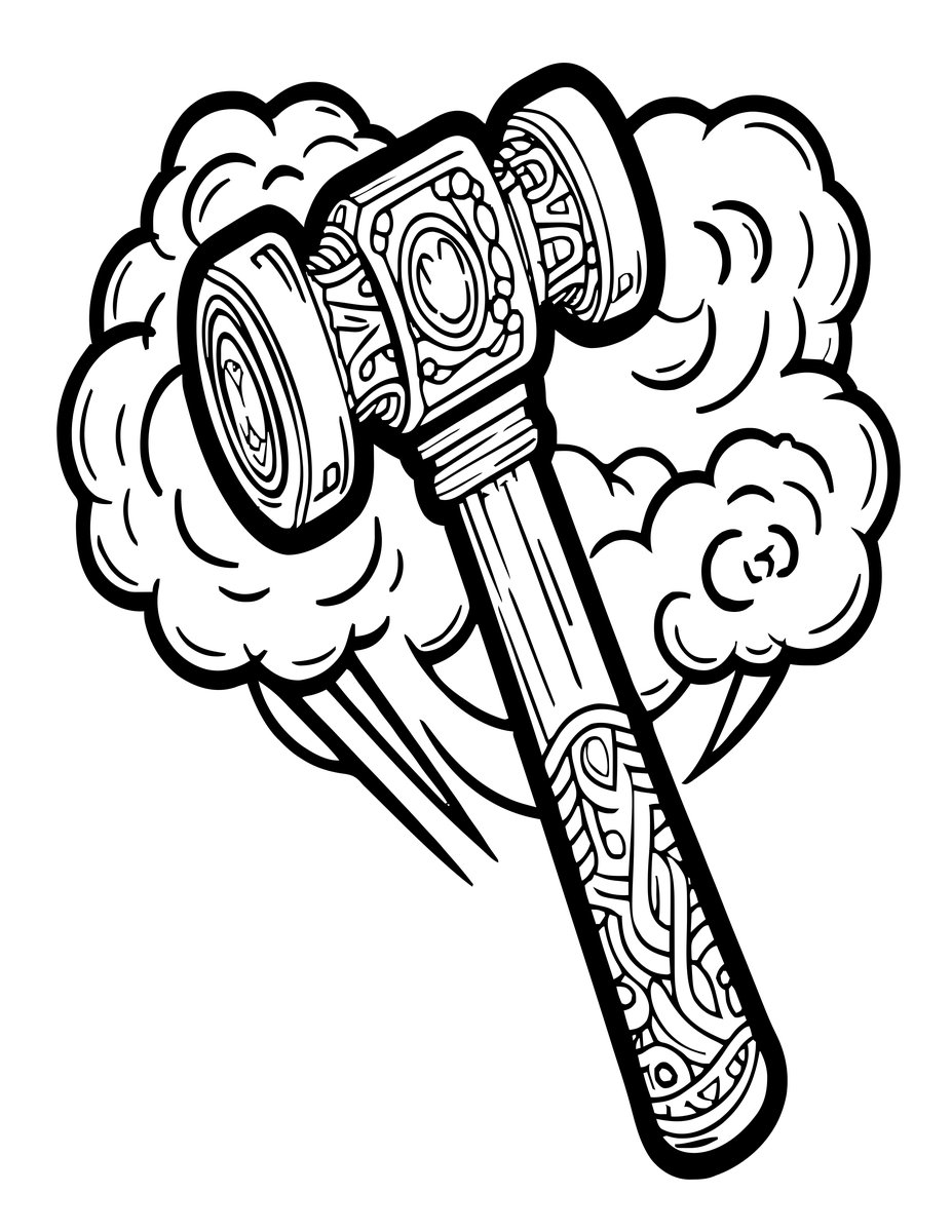 Storm Hammer - free printable coloring page