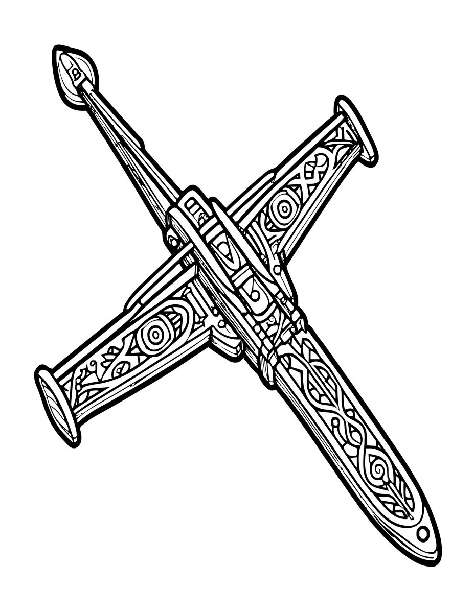 Arcane Crossbow - free printable coloring page