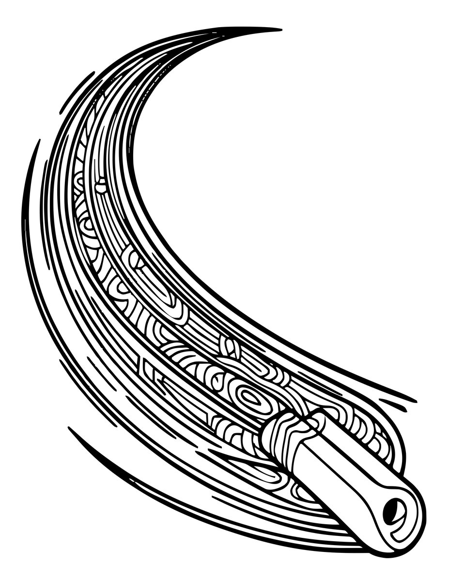 Wind Scimitar - free printable coloring page