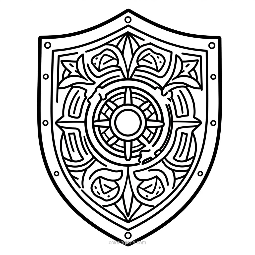 Sacred Trident - free printable coloring page