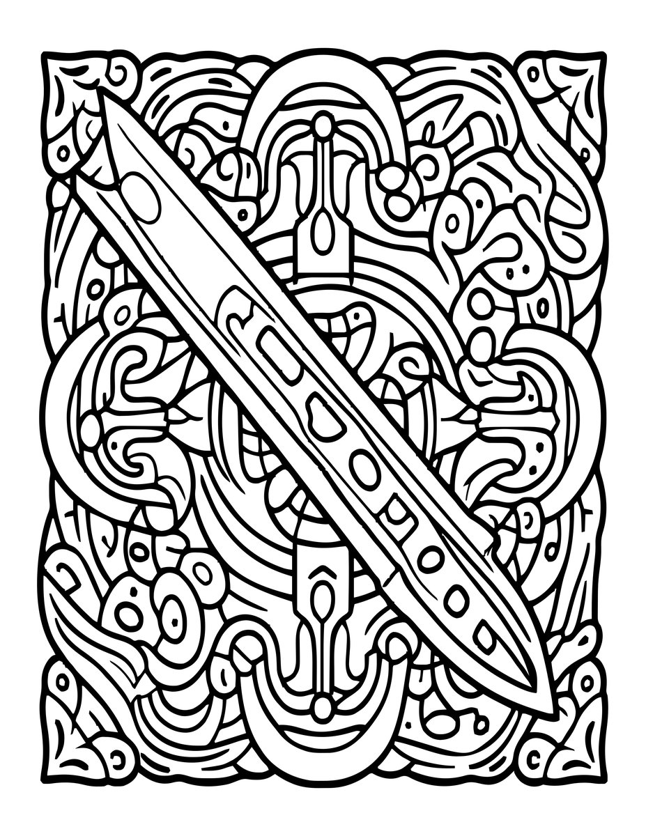 Chaos Sword - free printable coloring page