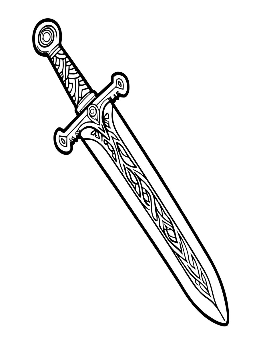 Dragon Fang - free printable coloring page