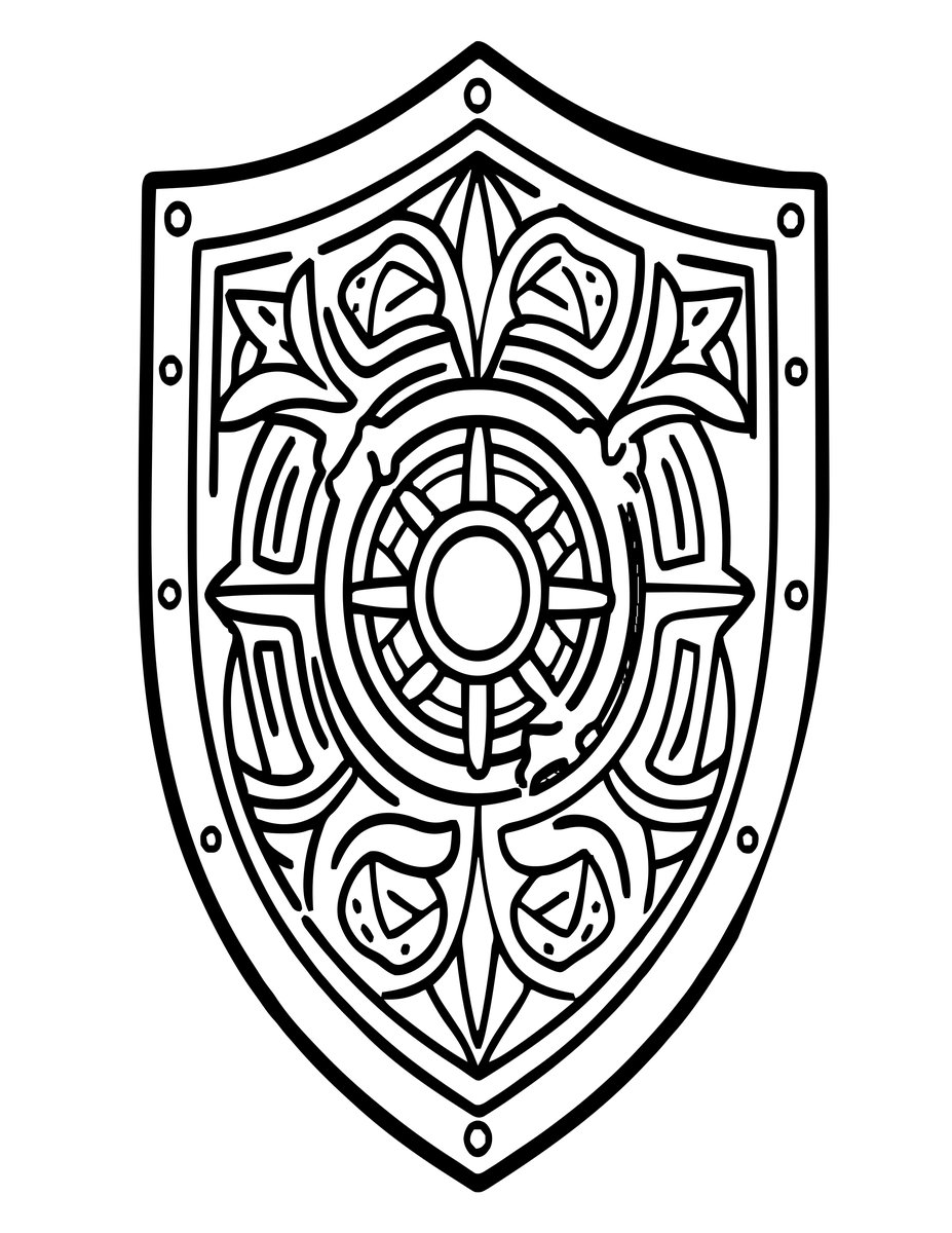 Iron Shield - free printable coloring page