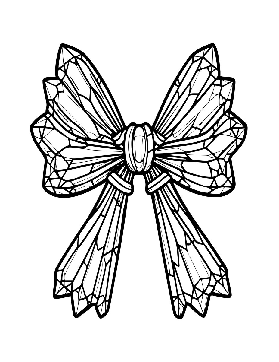 Crystal Bow - free printable coloring page
