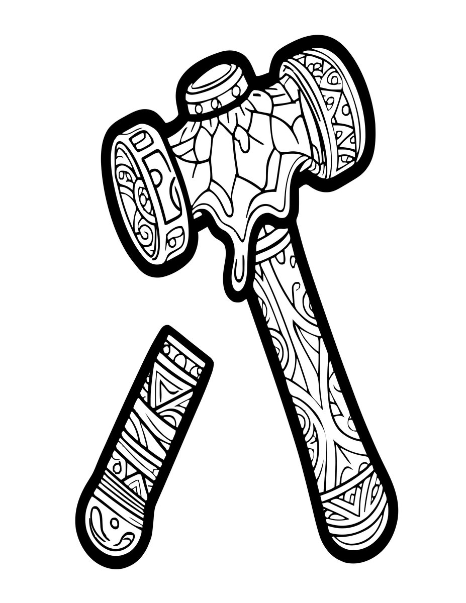 Lava Hammer - free printable coloring page
