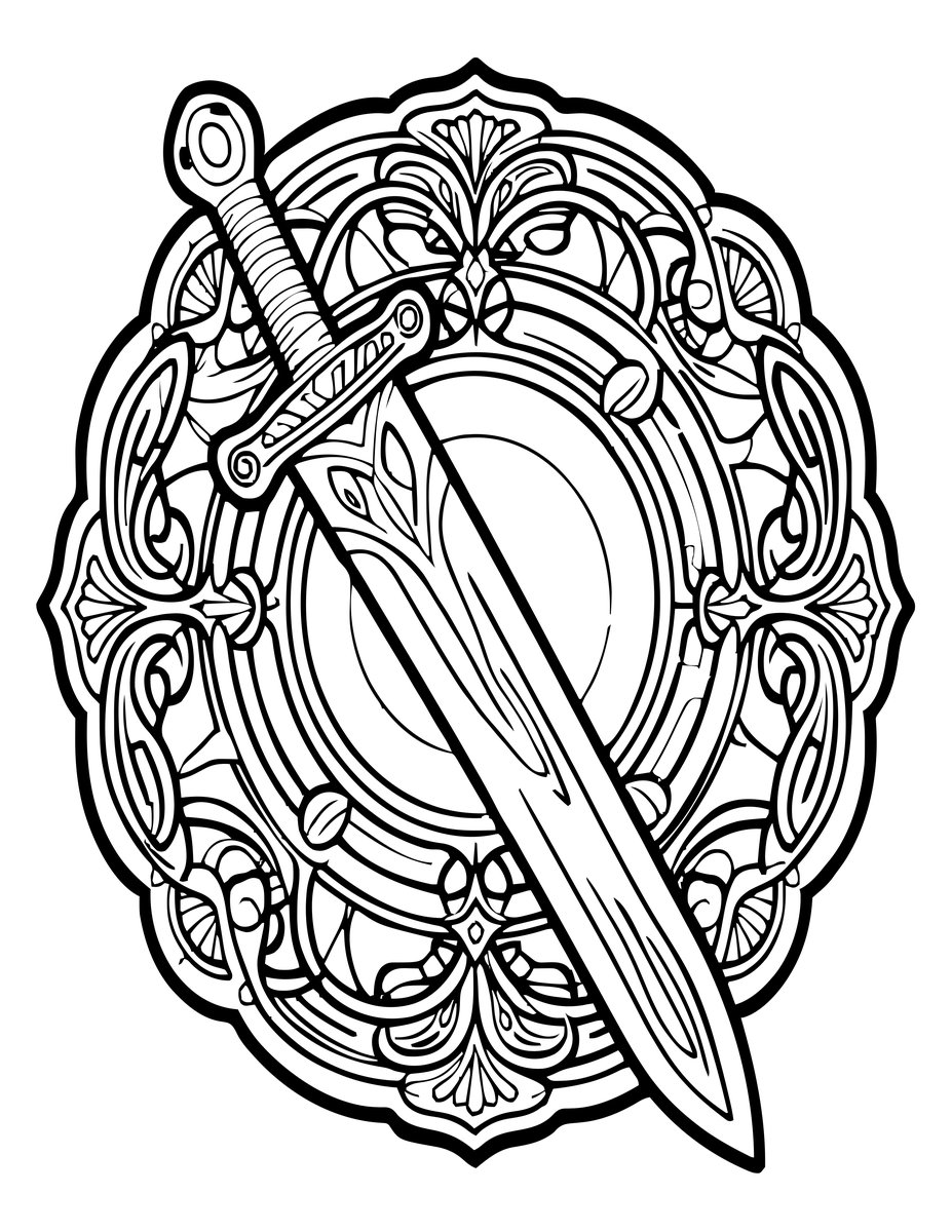 Spirit Blade - free printable coloring page