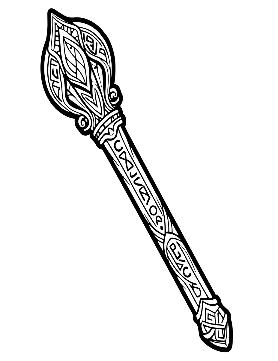 Rune Staff - free printable coloring page